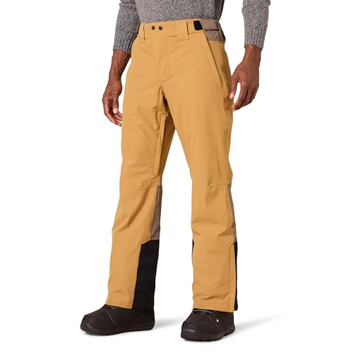 Amazon Essentials Men's Waterproof Insulated Snow Ski Pant, Black Gold Color Block, XX-Large