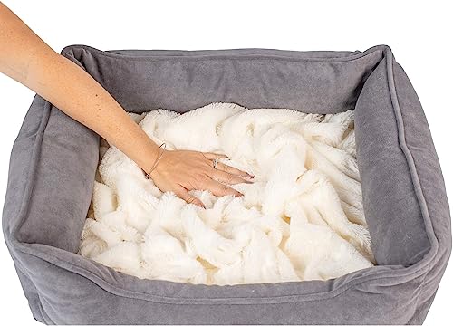 Cama PetFusion calmante de espuma viscoelástica con borde alto para gato senior