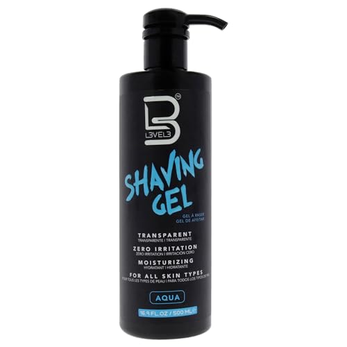 L3 Shaving Gel - Straight Razor Shave Gel - Non-Irritating - Refreshing Smell - No Hot Towel Necessary - Level Three Razor Gel (Aqua)