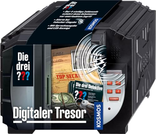 (-52%) Die drei ??? Digitaler Tresor von KOSMOS, Schütze deine Geheimnisse mit einem Code und Sprachalarm, Detektiv Spielzeug Set für Kinder ab 8 Jahre, Mini Safe
