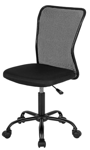 FDW Home Office Chair Mid Back Mesh Desk Chair Armless Computer Ergonomic Task Rolling Swivel Chair Back Support Adjusta
