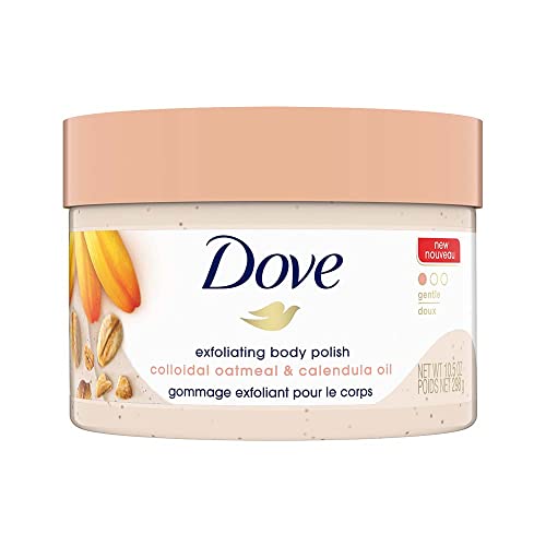 Exfoliating Body Polish Scrub for Delicate & Sensitive Skin with Oatmeal & Calendula Oil, Gently Exfoliates and Moisturizes to Reveal Instantly Soft, 