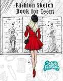 Fashion Sketch Book for Teens: Fashion croquis sketchbook with 170 + female figure templates for fashion sketch design | With additional blank pages for bespoke sketches