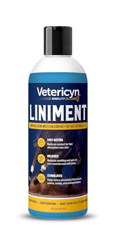 Vetericyn Mobility Equine Liniment for Fast-Acting Relief of Muscles and Joints – Menthol-Based Topical Analgesic for Horses – 16 Ounces