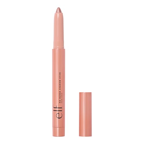 e.l.f. No Budge Shadow Stick, Long-Lasting Cream Eyeshadow Stick For High-Pigment, Metallic Color, Vegan & Cruelty-Free, Rose Gold