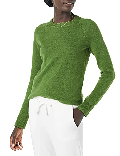 Amazon Essentials Women's Regular-Fit Soft Touch Long-Sleeve Crewneck Sweater, Green, Large