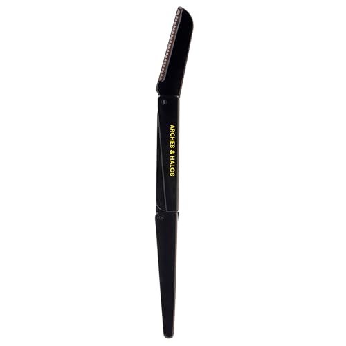 Arches & Halos Two Pack Tri-Fold Brow Razor - For Women - Remove Unwanted Hair, Precisely Shape Brows - Soften Skin Without Irritation - Dermatologist Tested - 2 pc
