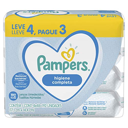 Lenços Umedecidos Pampers Higiene Completa Leve 4 Pague 3 Com 48 Unidades