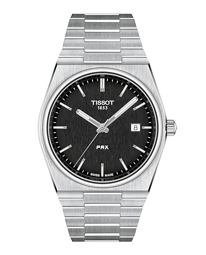 Tissot mens PRX 316L stainless steel case Dress Watch Grey T1374101105100