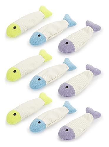 SmartyKat Fish Flop Crinkle Catnip Toys SmartyKat (9 Count) Fish Flop Crinkle Catnip Cat Toys - Multi Color, 9 Count
