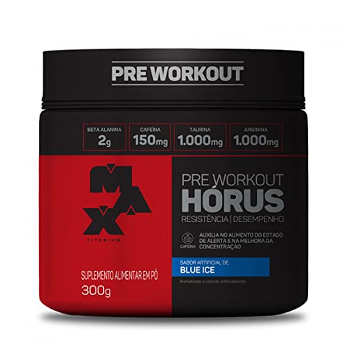 Suplemento Pré-Treino em Pó Max Titanium, Sabor Blue Ice, 300g | Horus