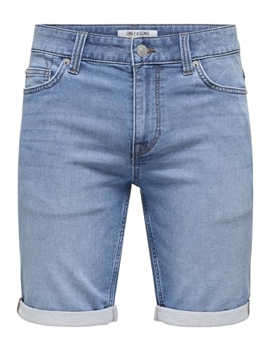 (-31%) ONLY and SONS Ply Life Blue Shorts Männer Short blau XL