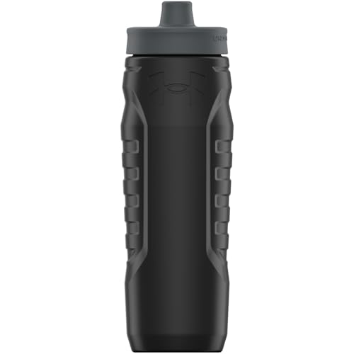 Under Armour Squeeze Water Bottles, 32 oz Water Bottles, Sideline Sports Water Bottle with Quick-Shot Lid, Quick & Easy Hydration, Gym Water Bottles, Squeeze Bottle, 1 32oz Bottle