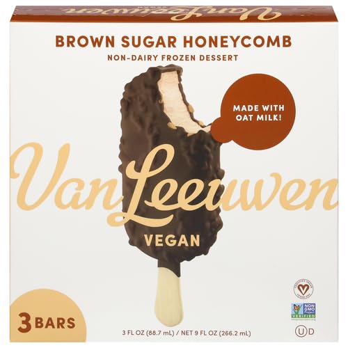 Van Leeuwen Vegan Brown Sugar Honeycomb Non-Dairy Frozen Dessert Bars, 3 Count 9 oz (Frozen)