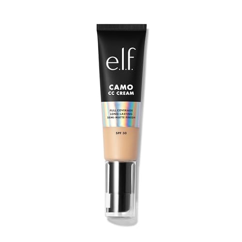 e.l.f. Camo CC Cream, Color Correcting Medium-To-Full Coverage Foundation with SPF 30, Light 240 W, 1.05 Oz (30g)