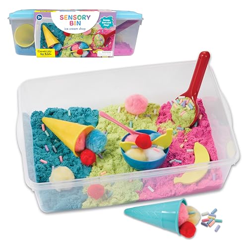 Creativity for Kids Sensory Bin: Ice Cream Shop Playset - Toddler Learning Toys, Pretend Play Ice Cream Set, Kids Gifts for Girls and Boys (Ages 3+)