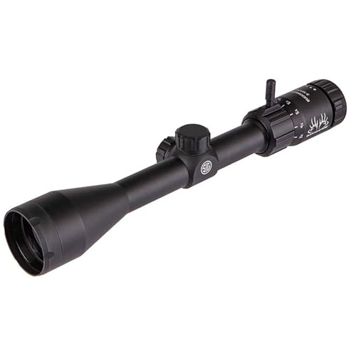 SIG SAUER Buckmasters 3-12x44mm 1" Tube Second Focal Plane/SFP/F2 Durable Shockproof Waterproof Fogproof Black Riflescope, Buckmasters BDC Reticle, Flip-Back Lens Covers Included