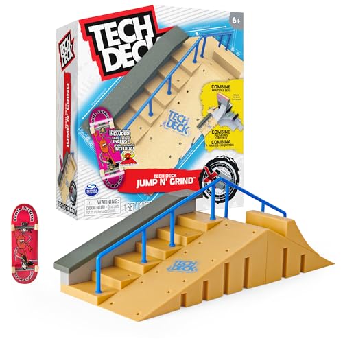 Tech Deck, Jump N’ Grind X-Connect Park Creator, Customizable and Buildable Ramp Set with Exclusive Fingerboard, Kids Toy for Ages 6 and up
