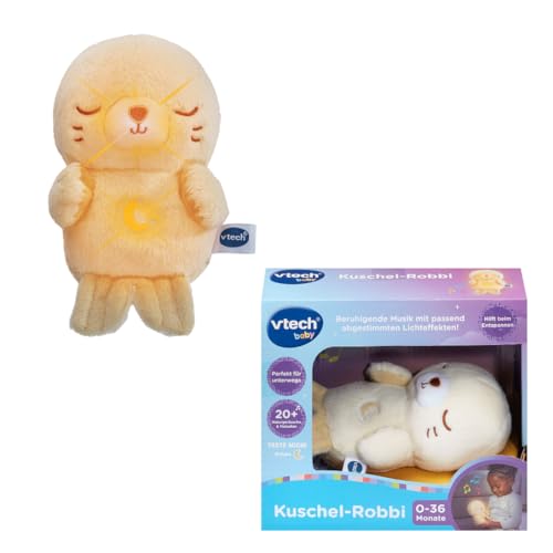 (-33%) VTech Kuschel-Robbi – Kuscheltier mit Licht, Melodien & Naturgeräuschen