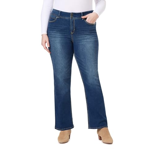 WallFlower Women's Size InstaStretch Luscious Curvy Bootcut Jeans, Magic, 18 Plus Short