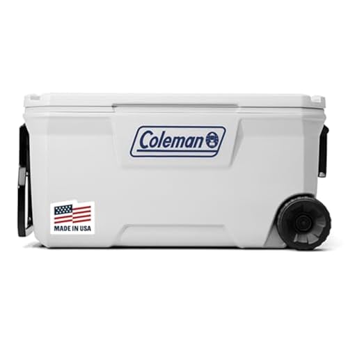 Coleman Marine Cooler with Fully Insulated UV Guard Lid & Body, Keeps Ice for 3+ Days, Great for Boating & Fishing, 52qt