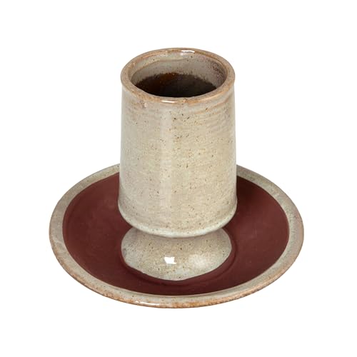 Stoneware Match Holder with Striker Plate, Reactive Glaze, Grey (Each One Will Vary)