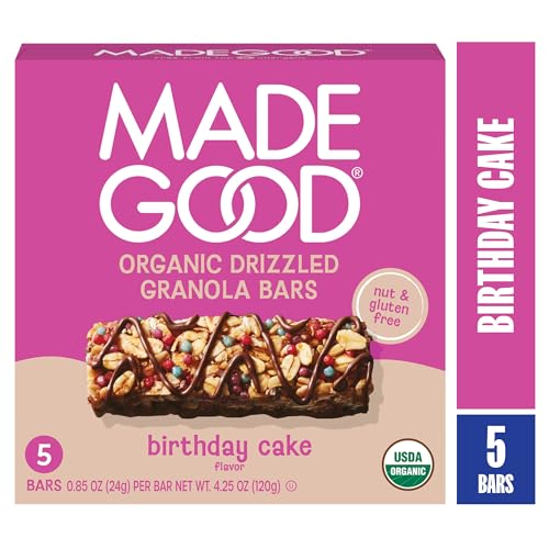 MadeGood Organic Chocolate Drizzled Granola Bars, 5ct, 4.25 OZ