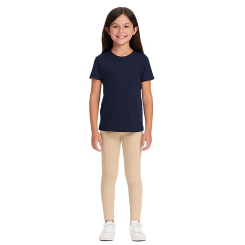 French Toast Girls' Solid Legging, Khaki, S (6/6X)