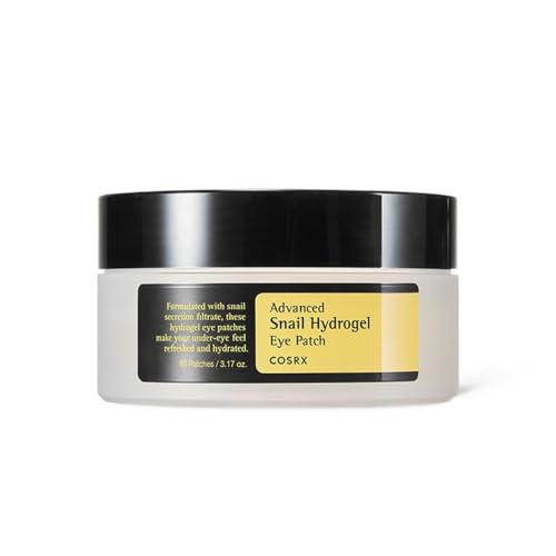 COSRX Advanced Snail Hydrogel Eye Patch (60pc), Gel Serum Mask, Puffy Undereye Treament, Fine Lines, Refresh, Hydrate| Paraben free, Korean Skin Care