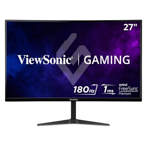 Viewsonic VX2718-P-MHD 68,6 cm (27 Zoll) Gaming Monitor (Full-HD, Adaptive Sync, 1 ms, 165 Hz, HDMI, DP, geringer Input Lag, Lautsprecher) Schwarz