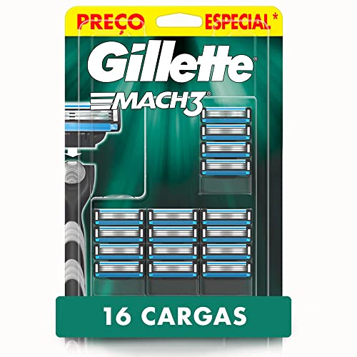 Refil Para Barbear Gillette Mach3, 16 Unidades