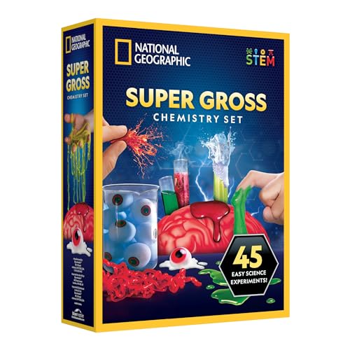 National Geographic Gross Science Kit - 45 Gross Science Experiments- Dissect a Brain, Make Slime, Creepy STEM Project for Boys and Girls, Birthday Gifts for Kids 8-12 (Amazon Exclusive)
