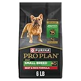 Purina Pro Plan Small Breed Dry Dog Food, Shredded Blend Beef and Rice Formula With Guaranteed Live Probiotics - 6 lb. Bag