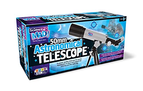 Science MAD! 50mm Astronomical Telescope for Kids - Learn Astronomy and The Universe with...
