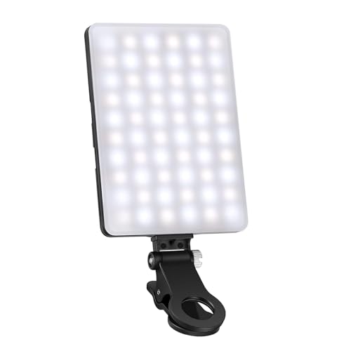NEEWER Basics NL-60AI Selfie Light for Phone with Front & Back Clip, 60 LED 2000mAh Rechargeable CRI95+, 3 Modes, Portable Clip on Fill Lighting for Tablet Computer Laptop Zoom Call TikTok Video