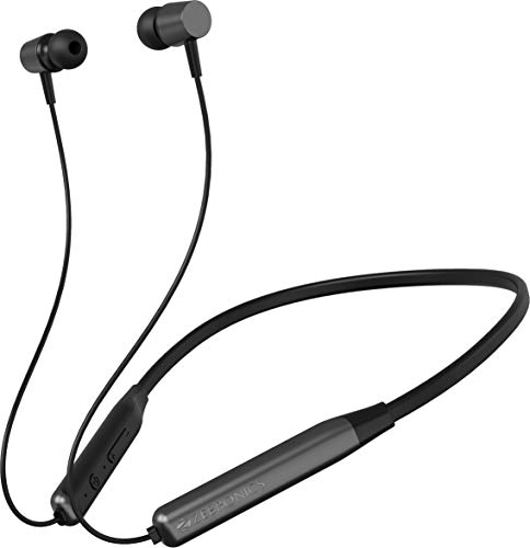 Zebronics in-Ear Wireless Neckband, 20Hrs Playback, Rapid Charging, 10mm Drivers, ENC, Gaming Mode, Dual Pairing, BT v6.0, Magnetic Earbuds, Type-C Ch