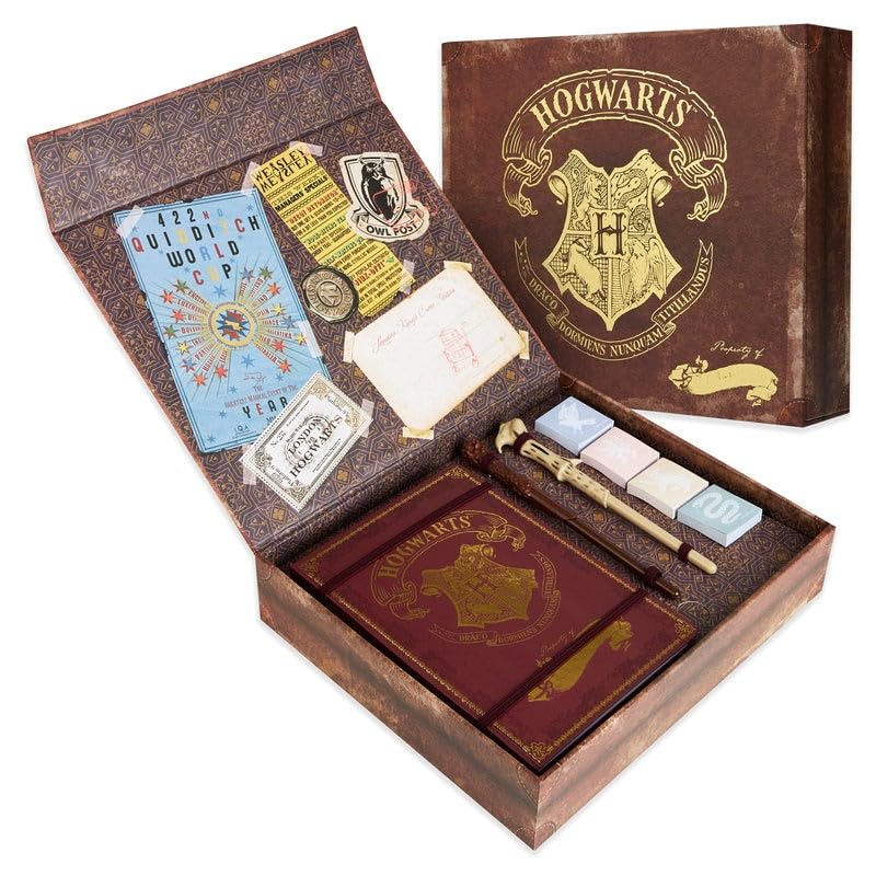 Harry Potter Stationary Set for Kids Teens Adults with Wand Pens Notebook Stickers Sticky Notes School Supplies Journaling Writing Gifts for Kids