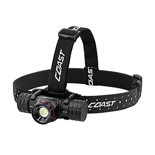 Coast® XPH34R 2075 Lumen USB-C Rechargeable-Dual Power LED Headlamp withPURE Beam® Twist Focus™ and Magnetic Base