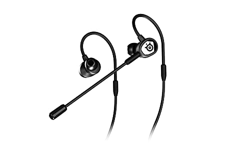 SteelSeries Fone de ouvido intra-auricular para jogos Tusq – Microfone duplo com microfone boom destacável – Fones de ouvido ergonômicos com design de suspensão – para celular, preto