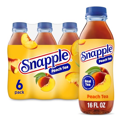 Snapple Peach Tea, 16 fl oz recycled plastic bottle, 6 pack