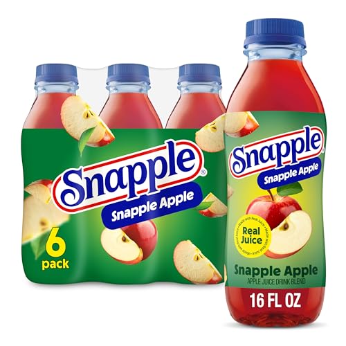 Snapple Apple Juice Drink, 16 fl oz recycled plastic bottle, 6 pack