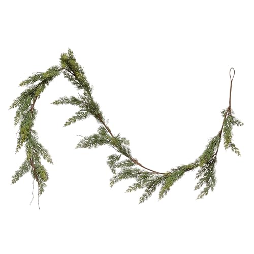 Creative Co-Op 84" L Faux Cedar Garland,Green