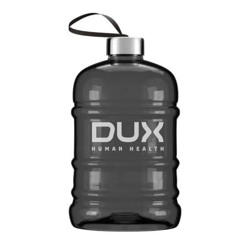 DUX HUMAN HEALTH Mini Galão 1875 mL – Garrafa Fumê Livre de BPA, Tampa Metálica, Ideal para Academia e Rotina Diária