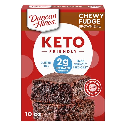 Duncan Hines Keto Friendly Chewy Fudge Brownie Mix, Gluten Free, Zero Sugar Added, 10 oz