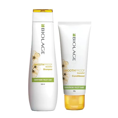 Biolage Smooth Proof Shampoo and Conditioner Combo for Dry and Frizzy Hair with Camellia Oil and Glycerin for 72HR Frizz Control for Women and Men Veg
