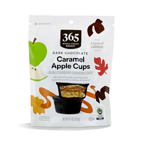 365 by Whole Foods Market, Dark Chocolate Apple Caramel Butter Cups, 4.7 Ounce