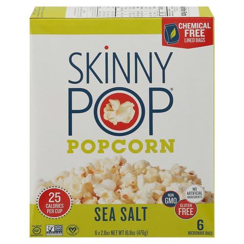 SkinnyPop Sea Salt Microwave Popcorn, 16.8 OZ