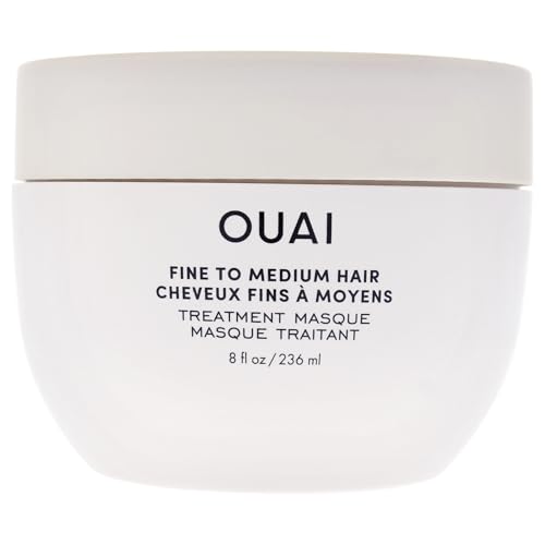OUAI Fine to Medium Hair Treatment Masque - Hydrating Hair Mask to Help Repair Strands & Increase Shine - With Shea Butter, Keratin and Panthenol - Paraben, Phthalate & Sulfate Free (8 Fl Oz)