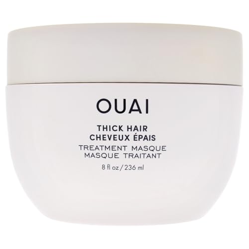 OUAI Thick Hair Mask - Deep Conditioning Hair Mask with Almond Oil, Olive Oil, & Hydrolyzed Keratin to Restore Damaged Strands - Phthalate & Paraben Free (8 fl oz)