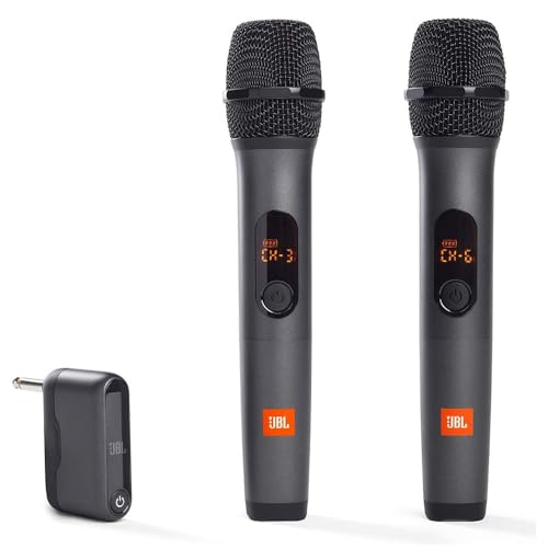 JBL Wireless Two Microphone System with Dual-Channel Receiver, Black